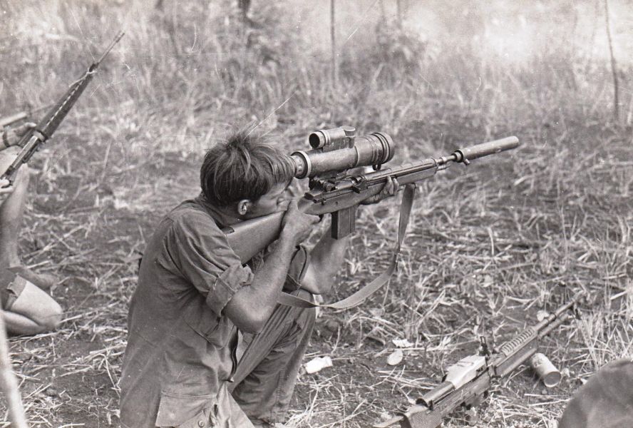The Silent Sniper System was evaluated in Vietnam but wasn't popular due to its size, weight, and unworked bugs in the design. Snipers lacked confidence in hitting targets beyond 250 meters, preferring the XM21 sniper rifle with a Sionics sound suppressor.